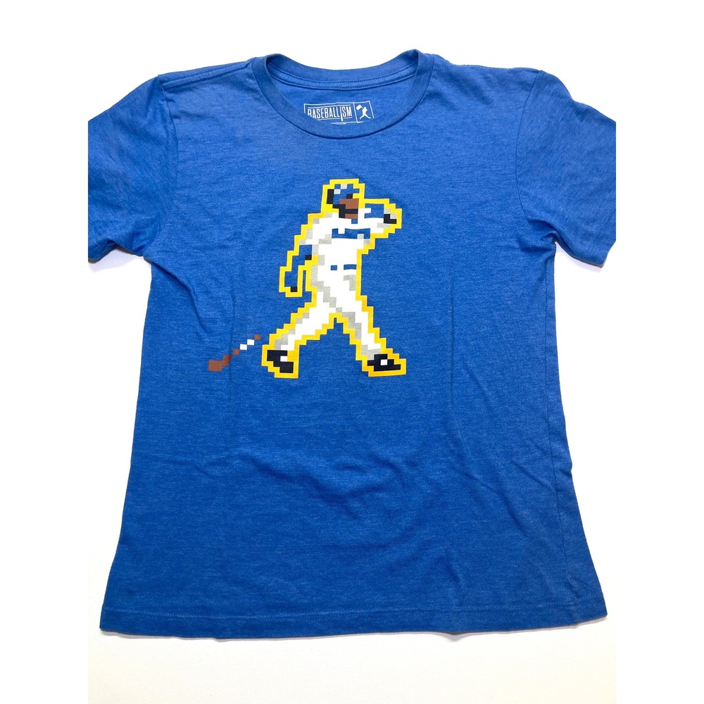 Baseballism Ken Griffey Jr Legend T-Shirt Youth Medium Blue 8-Bit MLB 24 0455